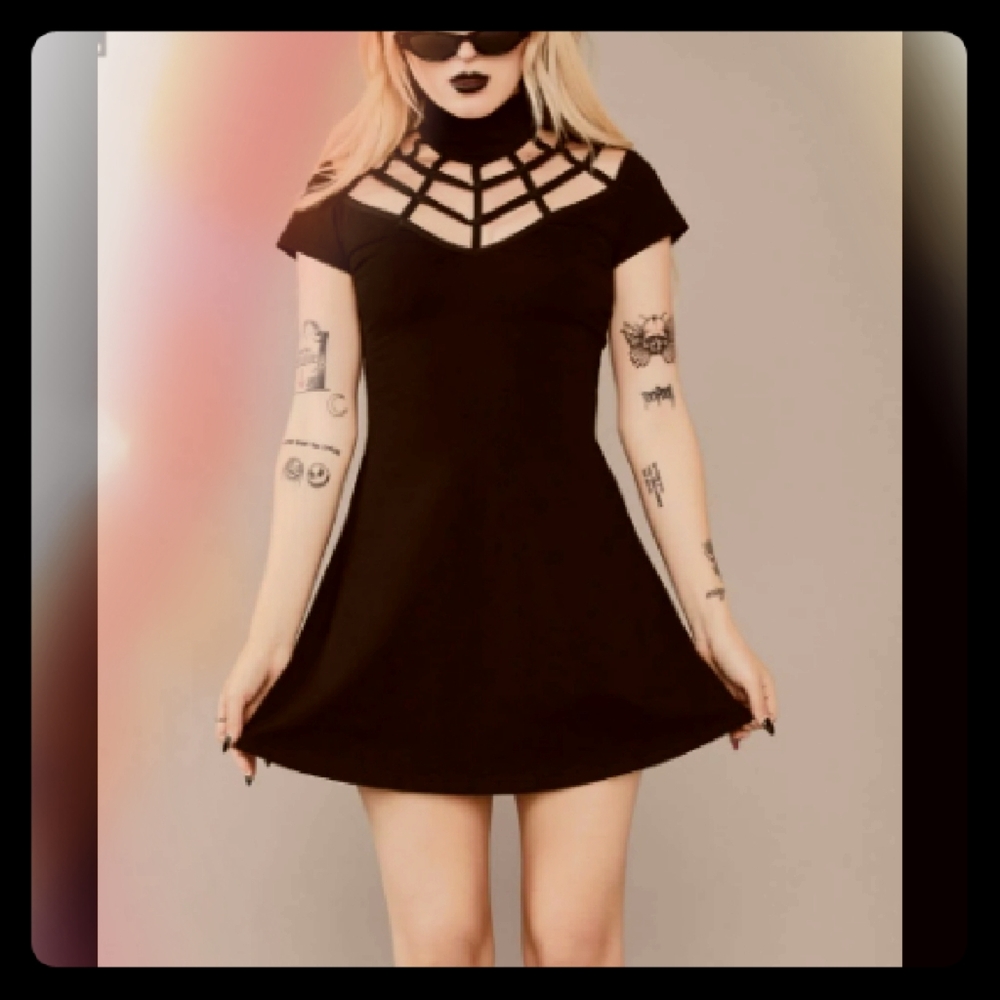 Widow Web A-line Dress DollsKill